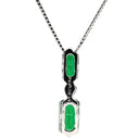 ノンブランド NON BRAND エメラルド 1.53ct ダイヤ ペンダント プラチナシルバー Pt950 エメラルド ダイヤモンド Pt850(チェーン) ネックレス 緑 1Pダイヤ スクエア エメラルドカット ベネチアンチェーン プラチナ