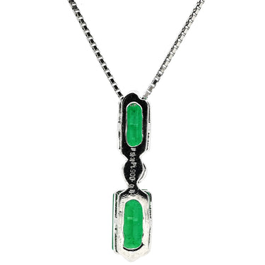 ノンブランド NON BRAND エメラルド 1.53ct ダイヤ ペンダント プラチナシルバー Pt950 エメラルド ダイヤモンド Pt850(チェーン) ネックレス 緑 1Pダイヤ スクエア エメラルドカット ベネチアンチェーン プラチナ