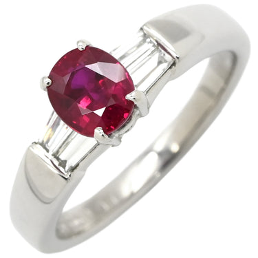 ノンブランド NON BRAND ルビー 1.07ct ダイヤモンド プラチナシルバー Pt900 ルビー ダイヤモンド リング 指輪 レッド 赤 1石 オーバルシェイプ ビルマ産 ピジョンブラッド プラチナ 12号