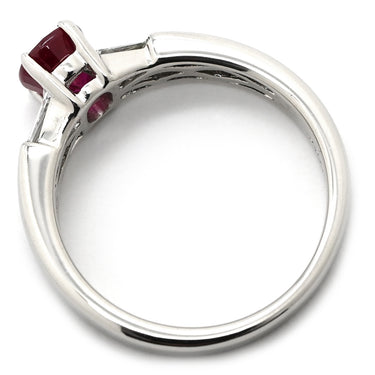 ノンブランド NON BRAND ルビー 1.07ct ダイヤモンド プラチナシルバー Pt900 ルビー ダイヤモンド リング 指輪 レッド 赤 1石 オーバルシェイプ ビルマ産 ピジョンブラッド プラチナ 12号