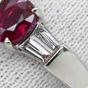 ノンブランド NON BRAND ルビー 1.07ct ダイヤモンド プラチナシルバー Pt900 ルビー ダイヤモンド リング 指輪 レッド 赤 1石 オーバルシェイプ ビルマ産 ピジョンブラッド プラチナ 12号