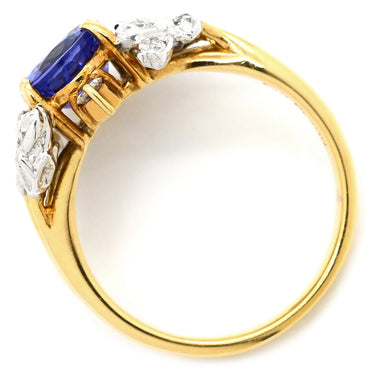 ノンブランド NON BRAND タンザナイト ダイヤ リング イエローゴールド×シルバー×ブルー K18YG Pt900 タンザナイト ダイヤモンド リング 指輪 Au750 18K 18金 YG×Pt900 コンビ オーバルミックスカット 12号