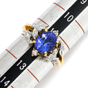 ノンブランド NON BRAND タンザナイト ダイヤ リング イエローゴールド×シルバー×ブルー K18YG Pt900 タンザナイト ダイヤモンド リング 指輪 Au750 18K 18金 YG×Pt900 コンビ オーバルミックスカット 12号