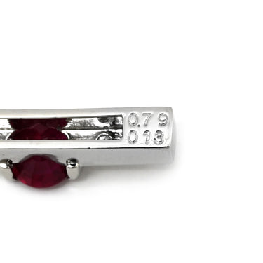 TASAKI TASAKI ルビー ダイヤ レッド×プラチナシルバー Pt900 ルビー ダイヤモンド ペンダントトップ タサキ 田崎 Pt900 赤 レッド ネックレストップ パヴェ バー ラインデザイン