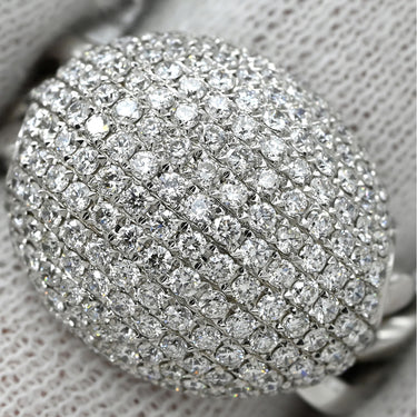 ノンブランド NON BRAND ダイヤモンド 1.54ct ホワイトゴールド K18WG ダイヤモンド リング 指輪 18K Au750 WG ドーム型 カクテルリング チェーンリング 13号