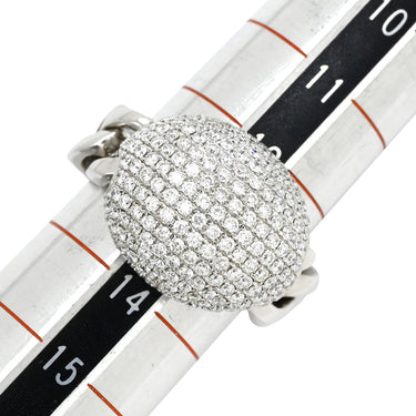 ノンブランド NON BRAND ダイヤモンド 1.54ct ホワイトゴールド K18WG ダイヤモンド リング 指輪 18K Au750 WG ドーム型 カクテルリング チェーンリング 13号