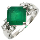 TASAKI TASAKI エメラルド ダイヤモンドリング ホワイトゴールド K18WG エメラルド ダイヤモンド リング 指輪 緑 プラチナ スクエア ステップカットコロンビア産 11.5号