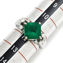 TASAKI TASAKI エメラルド ダイヤモンドリング ホワイトゴールド K18WG エメラルド ダイヤモンド リング 指輪 緑 プラチナ スクエア ステップカットコロンビア産 11.5号