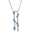 ノンブランド NON BRAND アクアマリン ダイヤ ペンダント ホワイトゴールド K18WG アクアマリン ダイヤモンド ネックレス Au750 18K 18金 WG ブルー マーキスカット ドロップスタイル