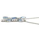 ノンブランド NON BRAND アクアマリン ダイヤ ペンダント ホワイトゴールド K18WG アクアマリン ダイヤモンド ネックレス Au750 18K 18金 WG ブルー マーキスカット ドロップスタイル