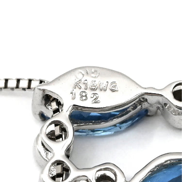 ノンブランド NON BRAND アクアマリン ダイヤ ペンダント ホワイトゴールド K18WG アクアマリン ダイヤモンド ネックレス Au750 18K 18金 WG ブルー マーキスカット ドロップスタイル