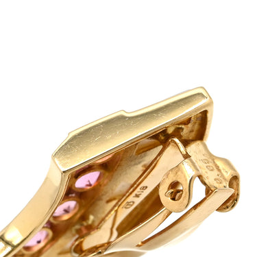 TASAKI TASAKI ホワイト×ピンク×イエローゴールド K18YG ダイヤモンド ピンクトルマリン ホワイトマザーオブパール イヤリング 750YG Au750 ダイヤ シェル トルマリン バイカラー クレセント 扇形