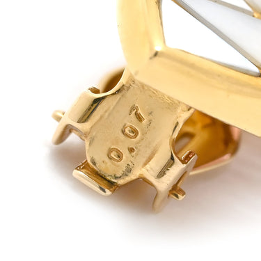 TASAKI TASAKI ホワイト×ピンク×イエローゴールド K18YG ダイヤモンド ピンクトルマリン ホワイトマザーオブパール イヤリング 750YG Au750 ダイヤ シェル トルマリン バイカラー クレセント 扇形