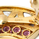 TASAKI TASAKI ホワイト×ピンク×イエローゴールド K18YG ダイヤモンド ピンクトルマリン ホワイトマザーオブパール イヤリング 750YG Au750 ダイヤ シェル トルマリン バイカラー クレセント 扇形