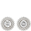 ノンブランド NON BRAND ダイヤモンド 2.01ct SI2 ホワイトゴールド K18WG ダイヤモンド ピアス 大粒ダイヤ ラージ ブリリアントカット フラワーモチーフ 18K 750 WG 両耳用 スタッド