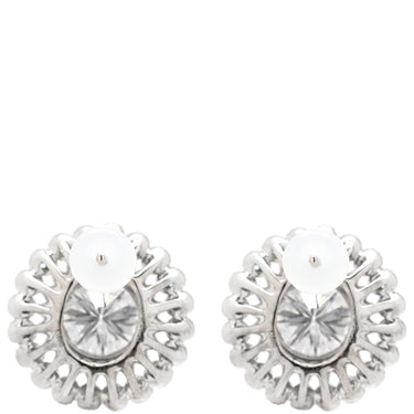 ノンブランド NON BRAND ダイヤモンド 2.01ct SI2 ホワイトゴールド K18WG ダイヤモンド ピアス 大粒ダイヤ ラージ ブリリアントカット フラワーモチーフ 18K 750 WG 両耳用 スタッド