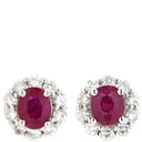 ノンブランド NON BRAND ルビー ダイヤピアス プラチナシルバー×レッド Pt900 ルビー ダイヤモンド ピアス 赤 plat900 オーバルミックスカット