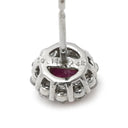 ノンブランド NON BRAND ルビー ダイヤピアス プラチナシルバー×レッド Pt900 ルビー ダイヤモンド ピアス 赤 plat900 オーバルミックスカット