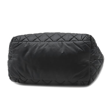 シャネル CHANEL コココクーン トートバッグ PM A48610 ブラック ナイロン レザー トートバッグ シルバー金具 黒