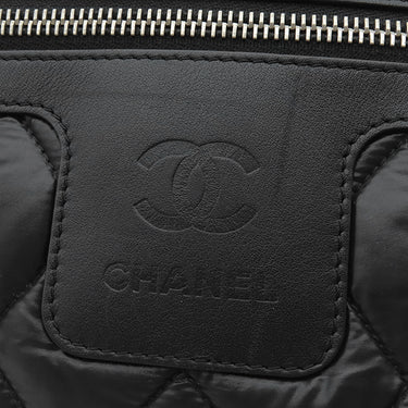シャネル CHANEL コココクーン トートバッグ PM A48610 ブラック ナイロン レザー トートバッグ シルバー金具 黒