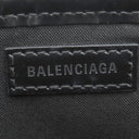 バレンシアガ BALENCIAGA ネイビーカバス XS 390346 ナチュラル×ブラック コットンキャンバス レザー 2WAYバッグ シルバー金具 白 黒