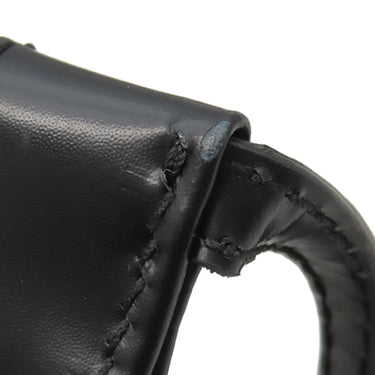 バレンシアガ BALENCIAGA ネイビーカバス XS 390346 ナチュラル×ブラック コットンキャンバス レザー 2WAYバッグ シルバー金具 白 黒