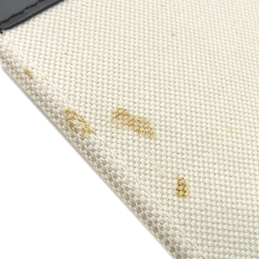 バレンシアガ BALENCIAGA ネイビーカバス XS 390346 ナチュラル×ブラック コットンキャンバス レザー 2WAYバッグ シルバー金具 白 黒