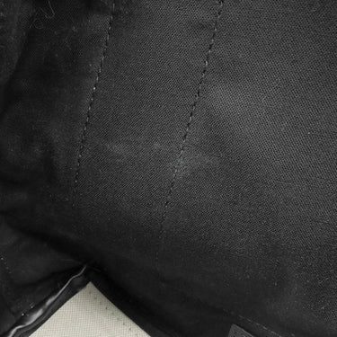 バレンシアガ BALENCIAGA ネイビーカバス XS 390346 ナチュラル×ブラック コットンキャンバス レザー 2WAYバッグ シルバー金具 白 黒