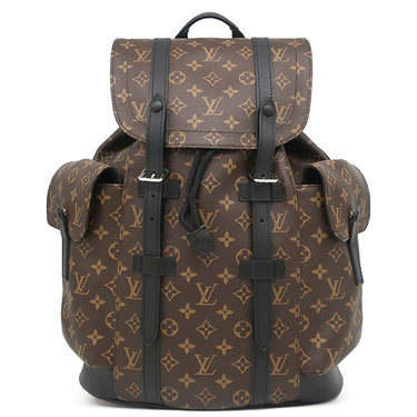 ルイヴィトン LOUIS VUITTON クリストファー MM M43735 モノグラムマカサー モノグラムマカサー リュック・デイパック シルバー金具 バックパック 茶 黒