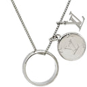 ルイヴィトン LOUIS VUITTON リングネックレス モノグラム M62485 シルバー メタル ネックレス ペンダント ロゴ ラウンドプレート リング モノグラム