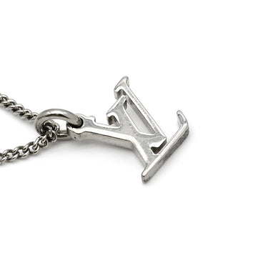 ルイヴィトン LOUIS VUITTON リングネックレス モノグラム M62485 シルバー メタル ネックレス ペンダント ロゴ ラウンドプレート リング モノグラム