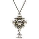 シャネル CHANEL ひし形 ラインストーン ペンダント A37251 シルバー メタル ラインストーン ネックレス