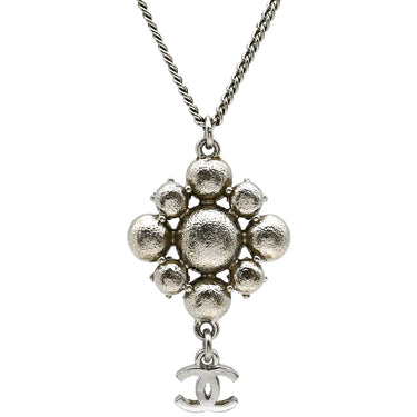 シャネル CHANEL ひし形 ラインストーン ペンダント A37251 シルバー メタル ラインストーン ネックレス