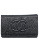 シャネル CHANEL ココマーク キーケース A13502 ブラック レザー キャビアスキン キーケース ゴールド金具 黒 6連 6本