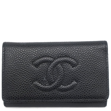 シャネル CHANEL ココマーク キーケース A13502 ブラック レザー キャビアスキン キーケース ゴールド金具 黒 6連 6本