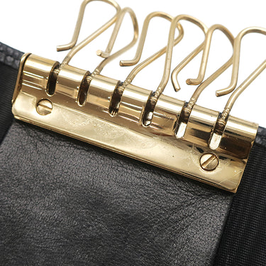 シャネル CHANEL ココマーク キーケース A13502 ブラック レザー キャビアスキン キーケース ゴールド金具 黒 6連 6本