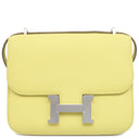 エルメス HERMES コンスタンス3 ミニ ミロワール リモンチェッロ シェーブル ショルダーバッグ シルバー金具 新品 未使用 黄色