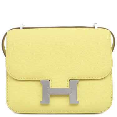 エルメス HERMES コンスタンス3 ミニ ミロワール リモンチェッロ シェーブル ショルダーバッグ シルバー金具 新品 未使用 黄色