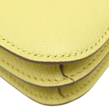 エルメス HERMES コンスタンス3 ミニ ミロワール リモンチェッロ シェーブル ショルダーバッグ シルバー金具 新品 未使用 黄色