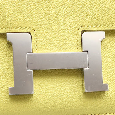 エルメス HERMES コンスタンス3 ミニ ミロワール リモンチェッロ シェーブル ショルダーバッグ シルバー金具 新品 未使用 黄色