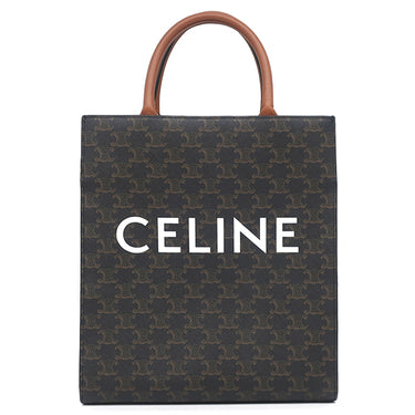 セリーヌ CELINE スモール バーティカル カバ 191542BZK タン レザー トリオンフキャンバス 2WAYバッグ ゴールド金具 茶 ハンドバッグ ショルダー