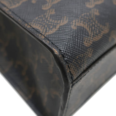 セリーヌ CELINE スモール バーティカル カバ 191542BZK タン レザー トリオンフキャンバス 2WAYバッグ ゴールド金具 茶 ハンドバッグ ショルダー