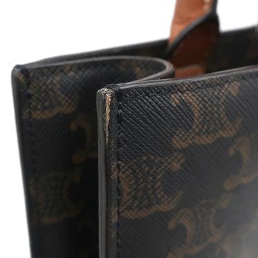 セリーヌ CELINE スモール バーティカル カバ 191542BZK タン レザー トリオンフキャンバス 2WAYバッグ ゴールド金具 茶 ハンドバッグ ショルダー