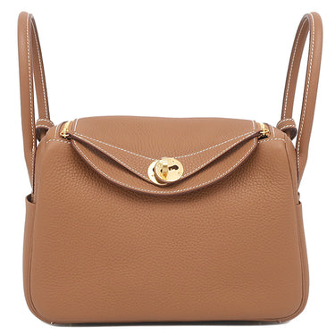 エルメス HERMES リンディ26 ゴールド トリヨンクレマンス 2WAYバッグ ゴールド金具 新品 未使用 茶