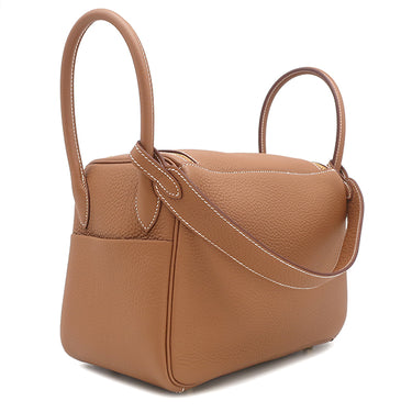エルメス HERMES リンディ26 ゴールド トリヨンクレマンス 2WAYバッグ ゴールド金具 新品 未使用 茶