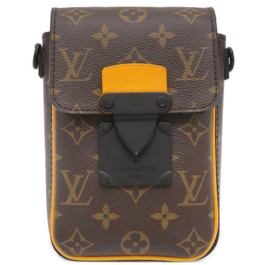 ルイヴィトン LOUIS VUITTON Sロック ヴェルティカル ウェアラブル ウォレット M82535 モノグラムマカサー レザー モノグラムマカサー ショルダーバッグ ブラック金具 茶 斜め掛け