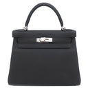 エルメス HERMES ケリー28 内縫い ブラック トゴ 2WAYバッグ シルバー金具 黒 ショルダー