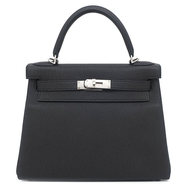 エルメス HERMES ケリー28 内縫い ブラック トゴ 2WAYバッグ シルバー金具 黒 ショルダー