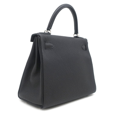 エルメス HERMES ケリー28 内縫い ブラック トゴ 2WAYバッグ シルバー金具 黒 ショルダー