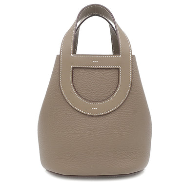 エルメス HERMES インザループ18 エトゥープ トリヨンクレマンス ヴォースイフト ハンドバッグ シルバー金具 グレージュ
